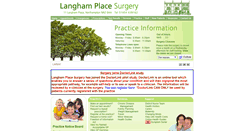 Desktop Screenshot of langhamplacesurgery.co.uk