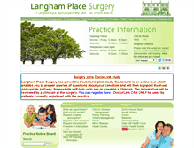 Tablet Screenshot of langhamplacesurgery.co.uk